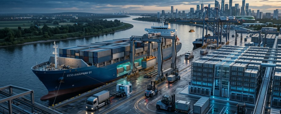China Launches the World's First Standard Modular Battery-Swapping Ship
